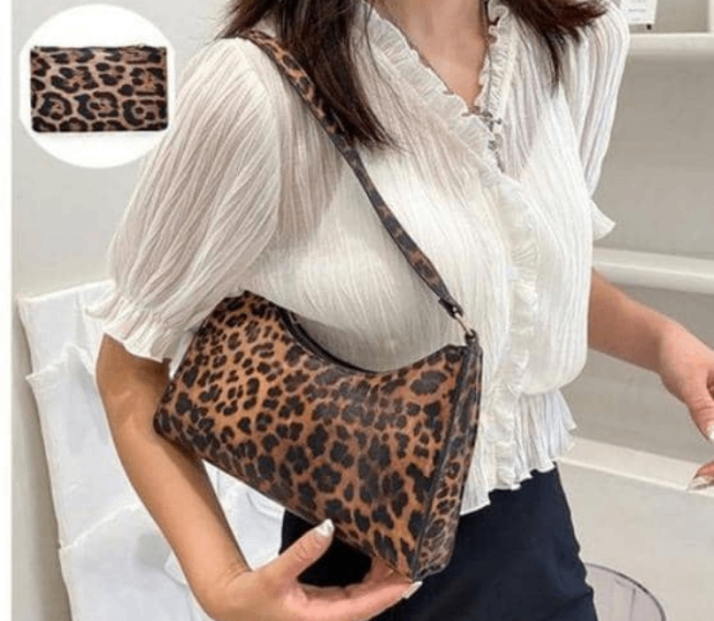 Sac bandoulière léopard tendance