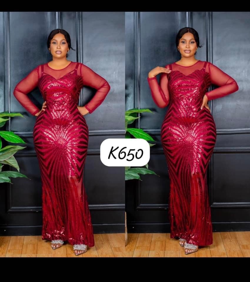 Beautiful long women's dress  red color