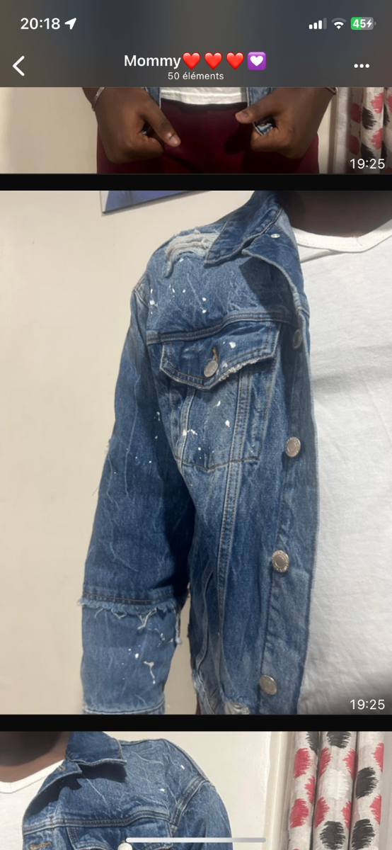 Veste en denim décontractée homme
