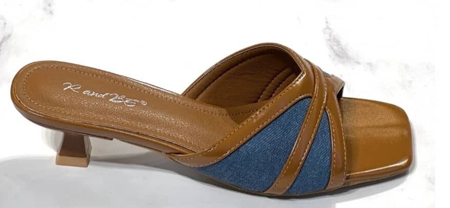 Sandales à talons denim chic