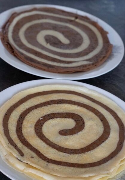 Crêpes spirales chocolat-vanille
