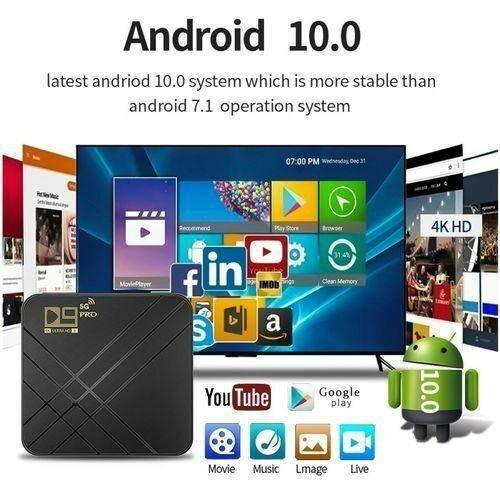 Box TV Android 10.0 4K HD