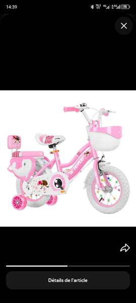 Petite bicyclette rose enfant
