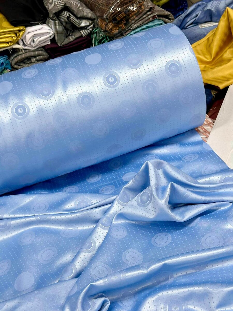 tissu à motifs ovales bleu