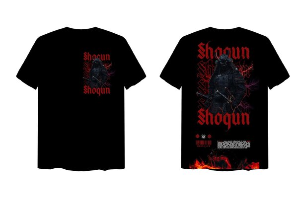 T-shirt noir "Shogun" stylé