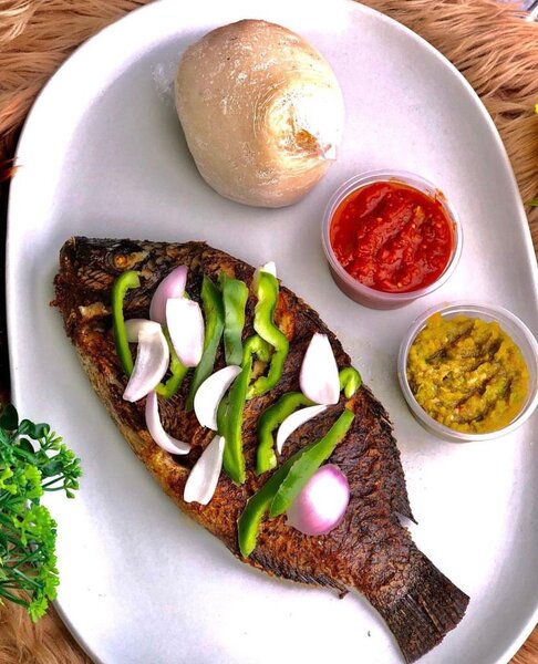 Charcoal Grilled Tilapia &Banku