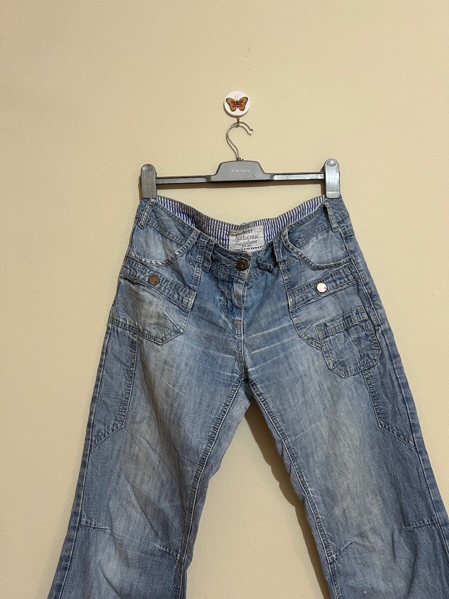 Low rise cargo bell bottoms