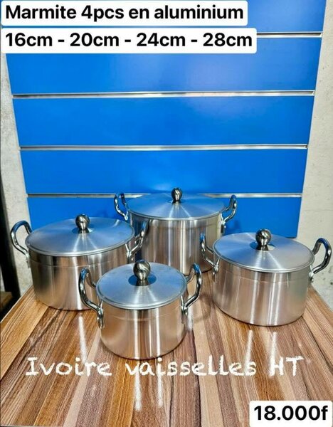 Ensemble de marmites aluminium 4pcs