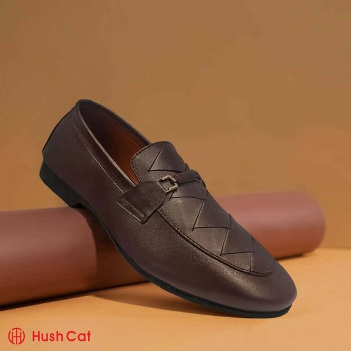 Hush Cat Pure Brown Cow Leather Handmade Shoes