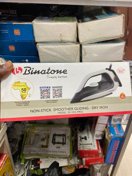 Original binatone iron with 3 pin fuse plug black and white