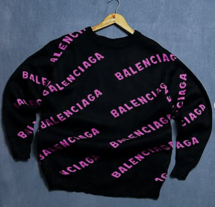 Balenciaga black n Pink bullet monogram pattern sweater size: L
