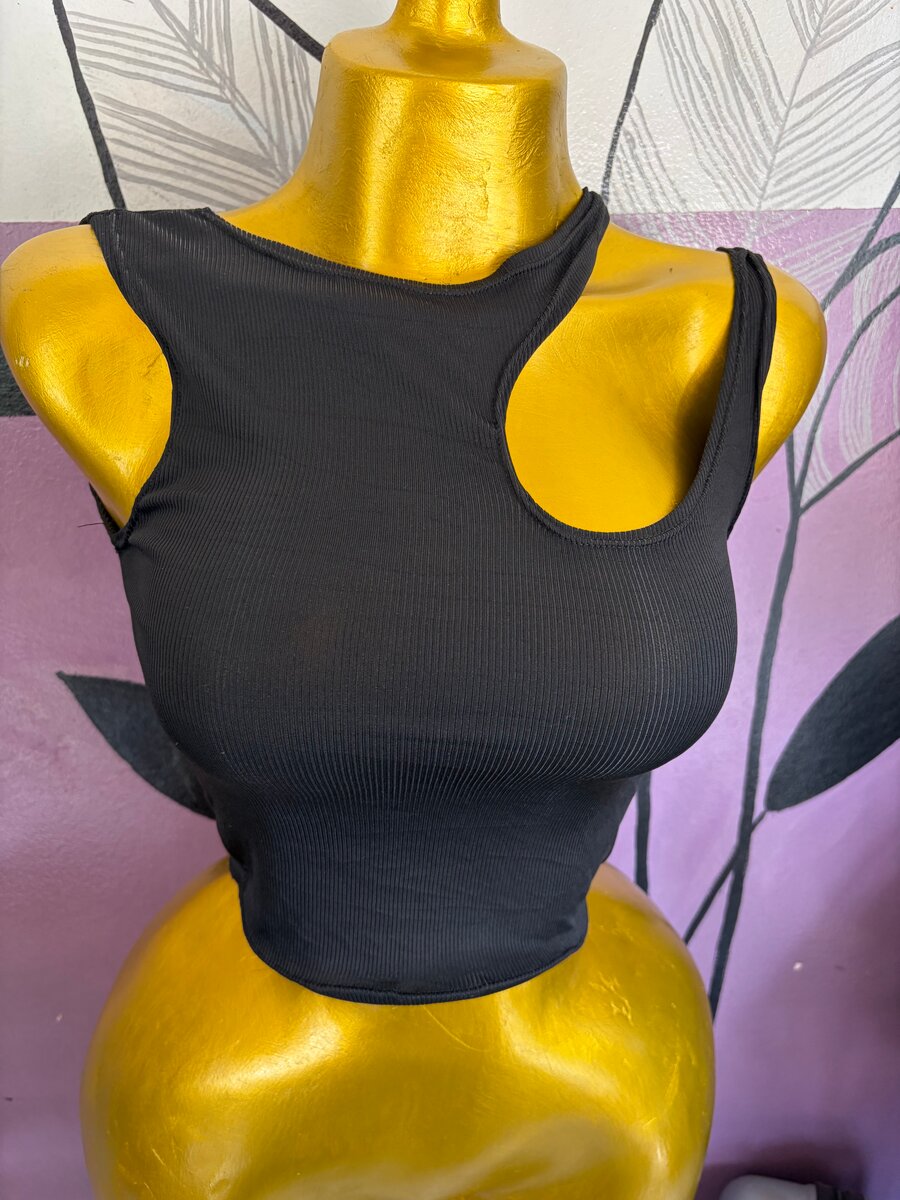 Top court en maille pour femme