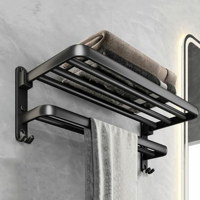 Étagère de douche en inox noir