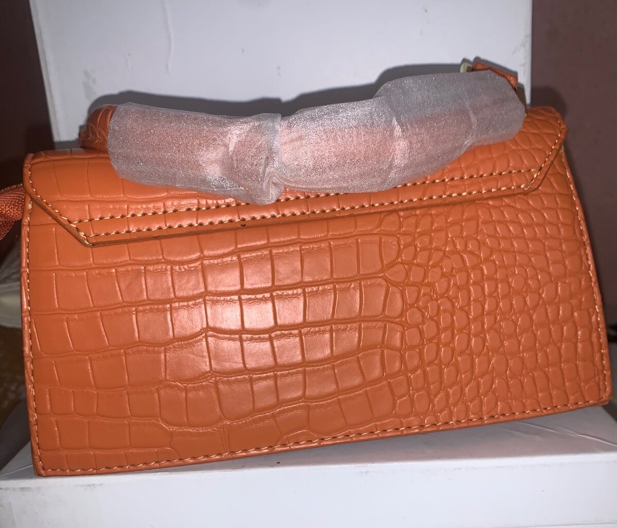 Sac à main crocodile orange