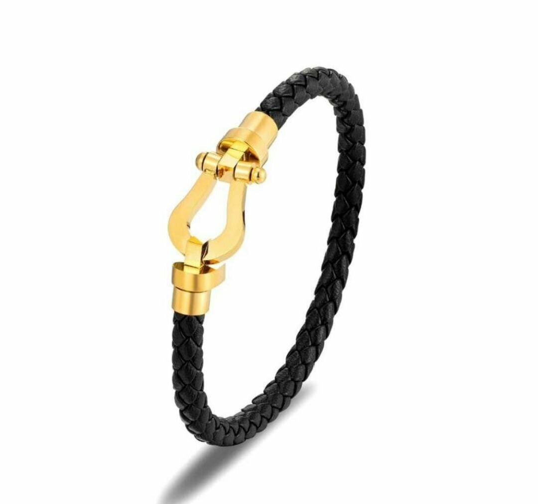 Bracelet en cuir tressé élégant