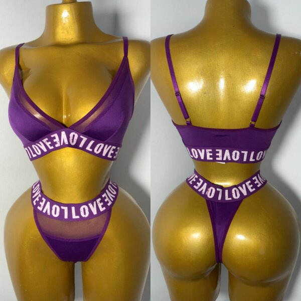 Ensemble lingerie "Love" violet