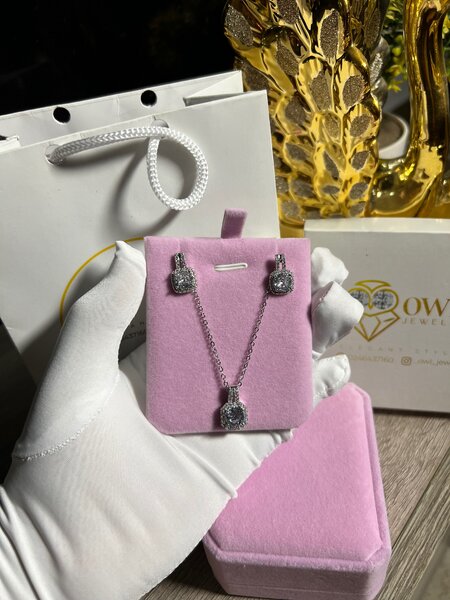 Stainless steel Silver necklace set