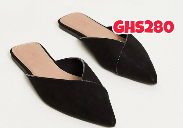 Flat black mules