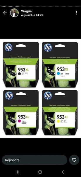Cartouche d'encre hp 953 xl