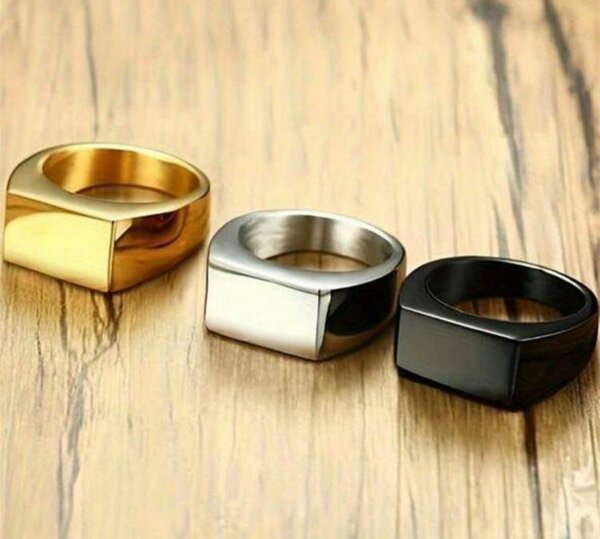 Geometric Square Signet Ring