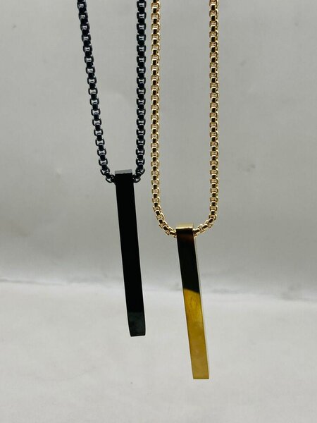 Straight bar necklace stainless steel