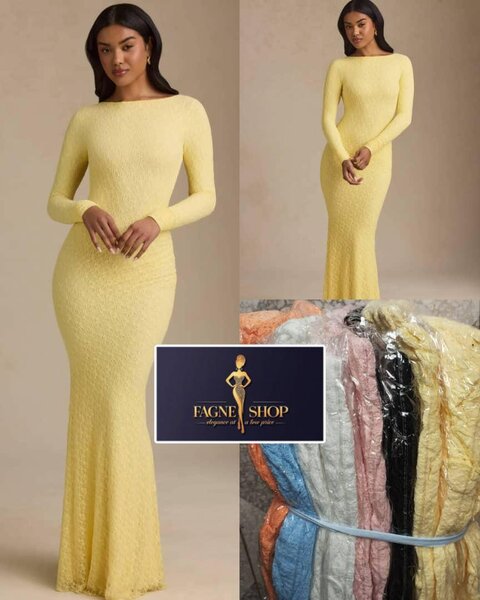 Robe longue jaune élégante