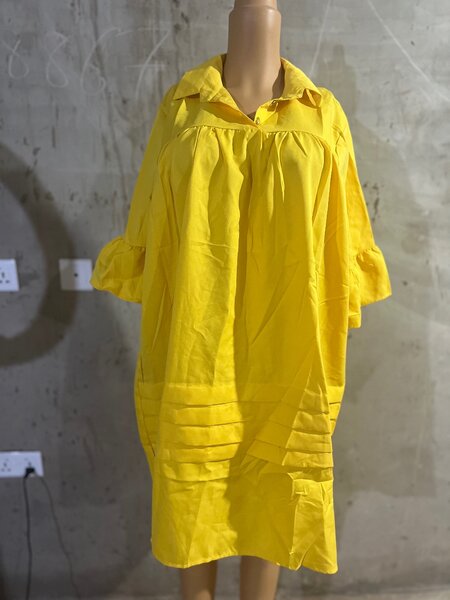 Elegant fashionable yellow maxi dress