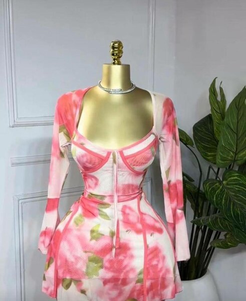 Robe Courte à Imprimé Floral
