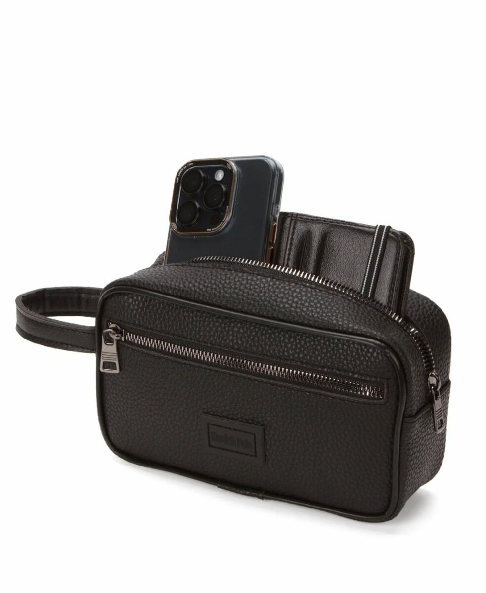 Leather Wristlet Clutch Bag