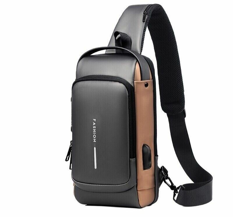Men's Sling Bag with USB Port