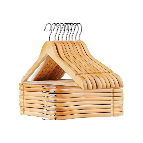 Cintre En Bois Bambou. Lot De 10 Cintres Antiglisse