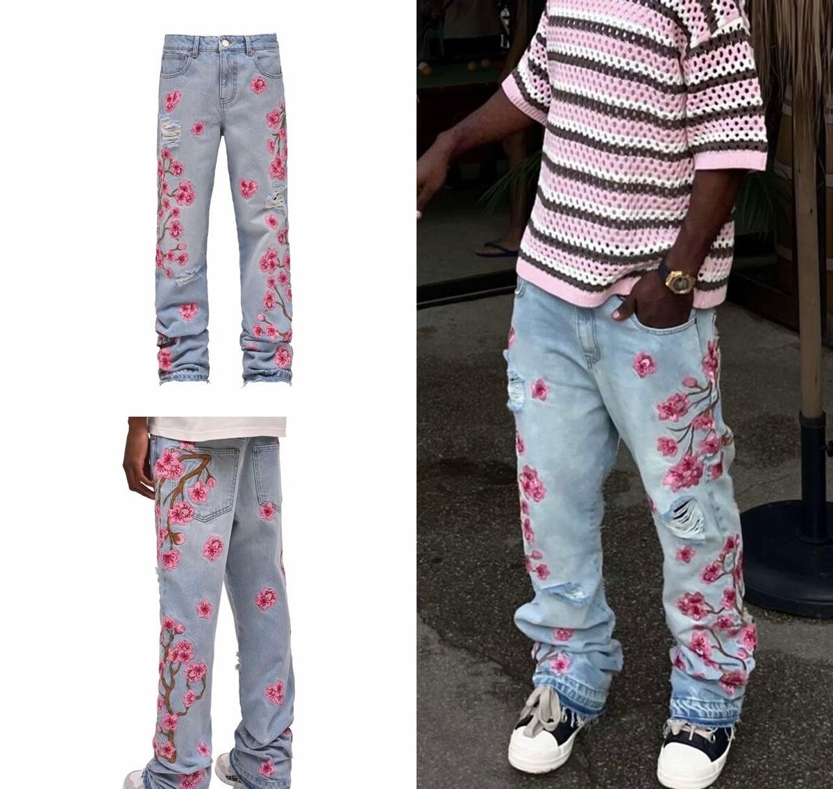 Jeans style avec broderies