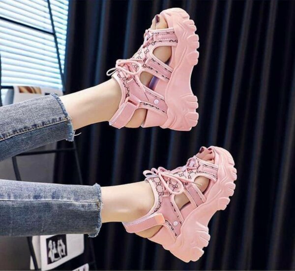 Sandales chunky roses femme