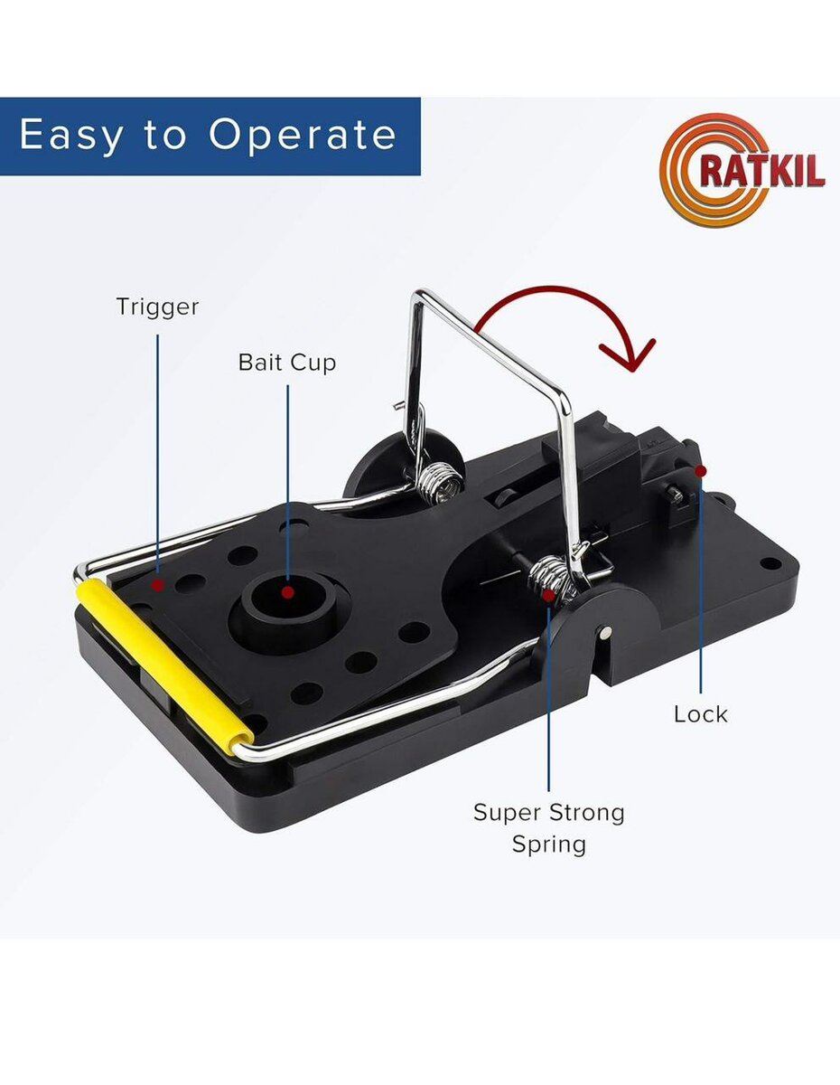 Ratkil Rat Traps - 2 x Large Heavy Duty Rat Traps