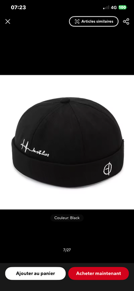 Bonnet style marin noir