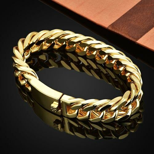 Men's Bracelet Punk Gold 18K Cuban Chain
