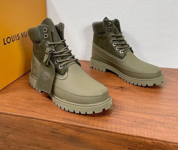 Bottes en cuir robustes homme