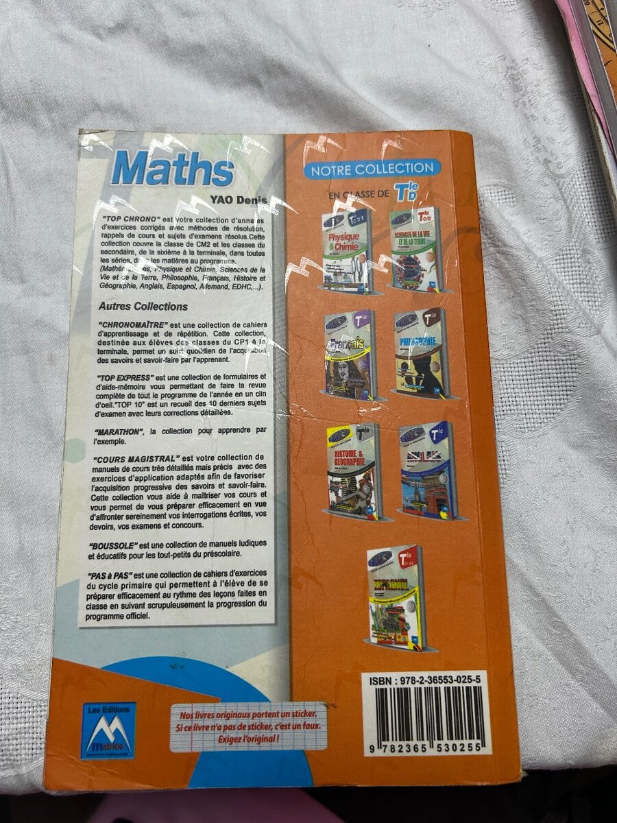 Manuel Maths TS 2023