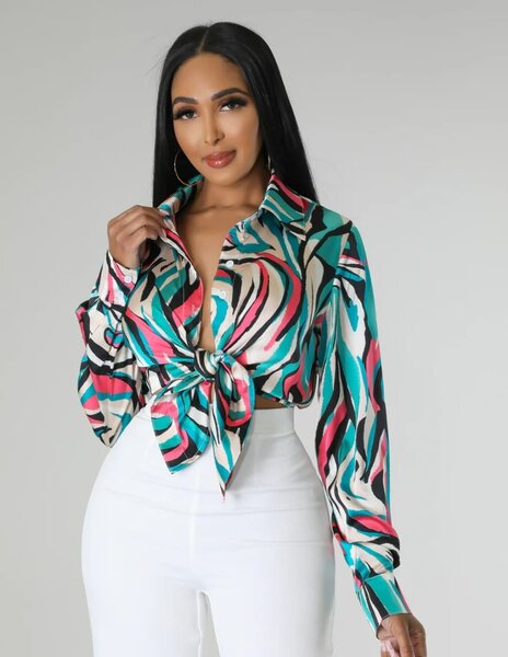 Chemisier en satin coloré