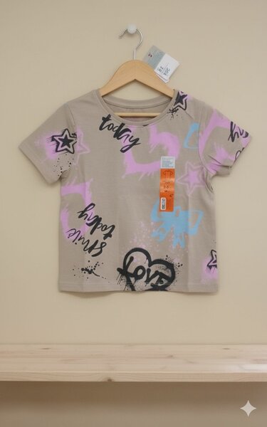 T-shirt beige imprimé enfants