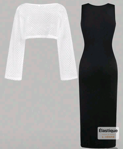 Robe noire avec haut en maille