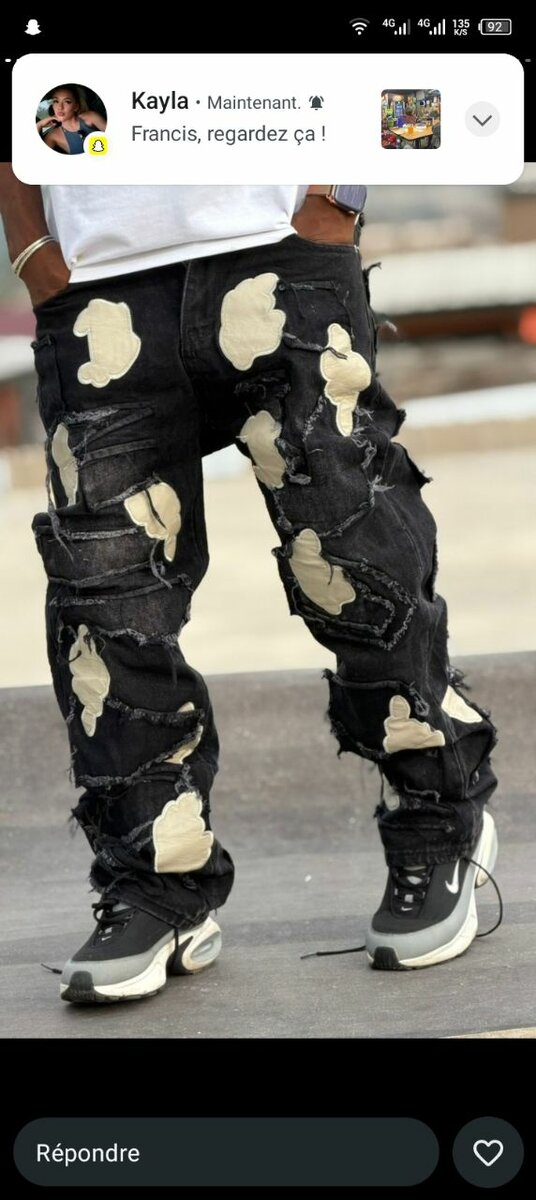 Jean Patchwork Décontracté