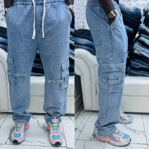Pantalons cargo en denim tendance