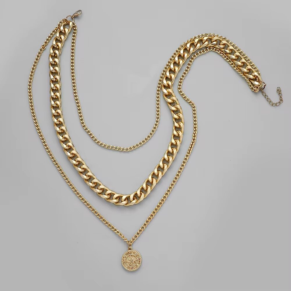 Collier Triple Chaîne Doré