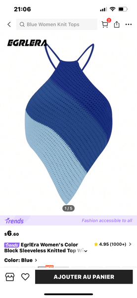 Top Femme Tricot Sans Manches