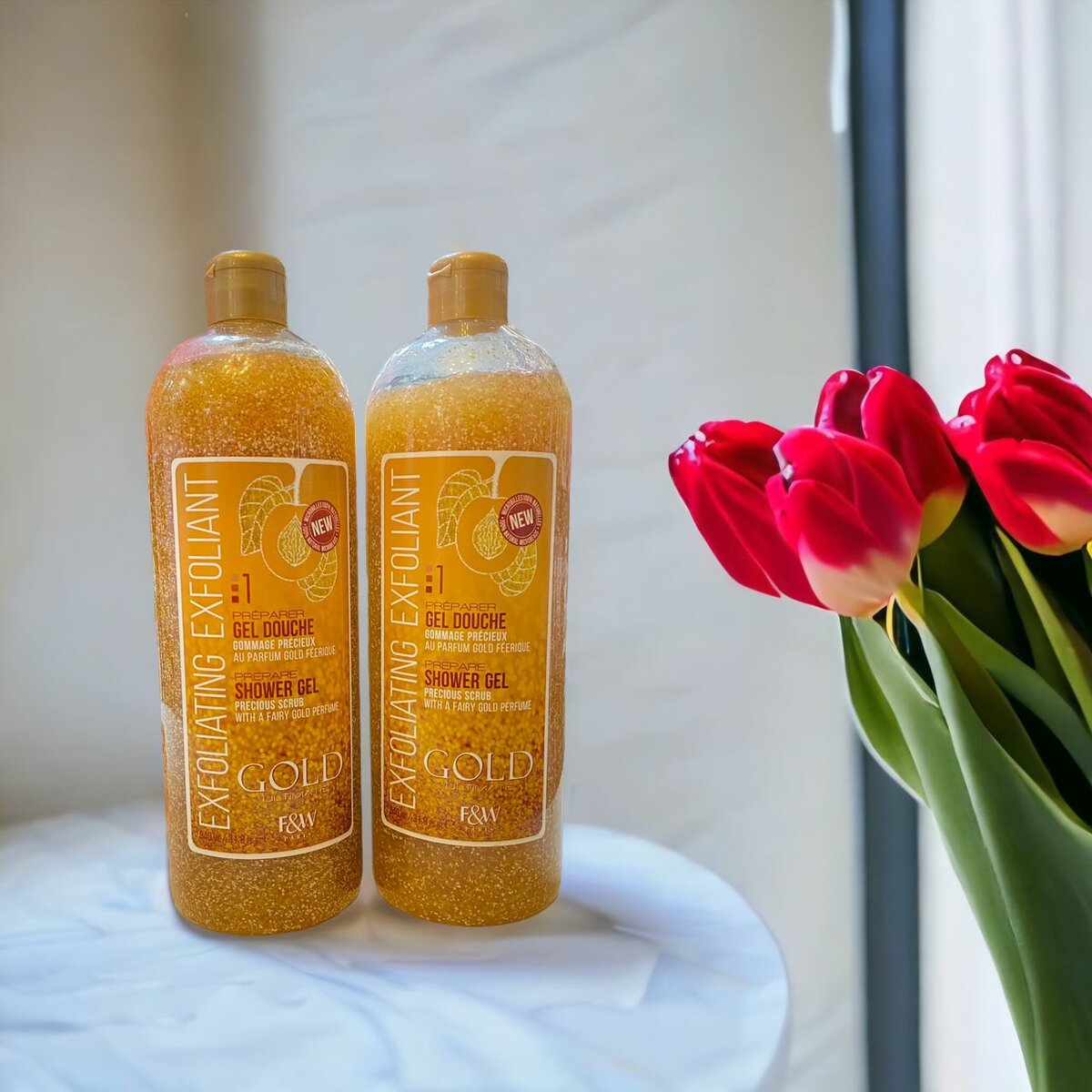 Fair and White Gold Shower Scrub Gel