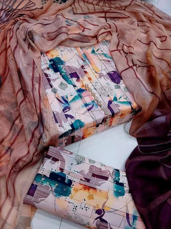 Printed lawn suit
