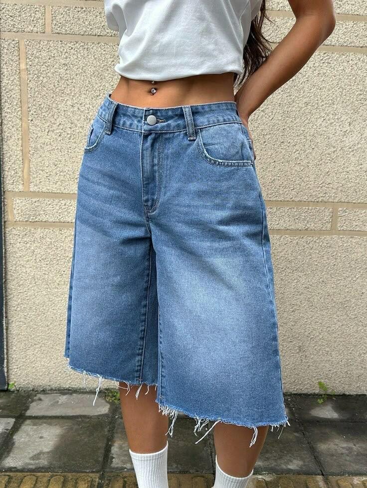 Baggy girls jeans shorts
