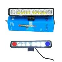 1-PC HJG 8 LED Bar Monogram Led Light 40watt with Red Blue Flasher Monogram Mount Motorcycle Led Scope Light Jeep Light White