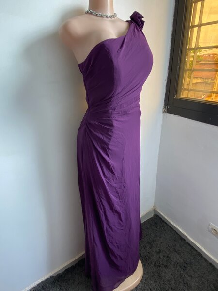 Purple One-Shoulder Dress